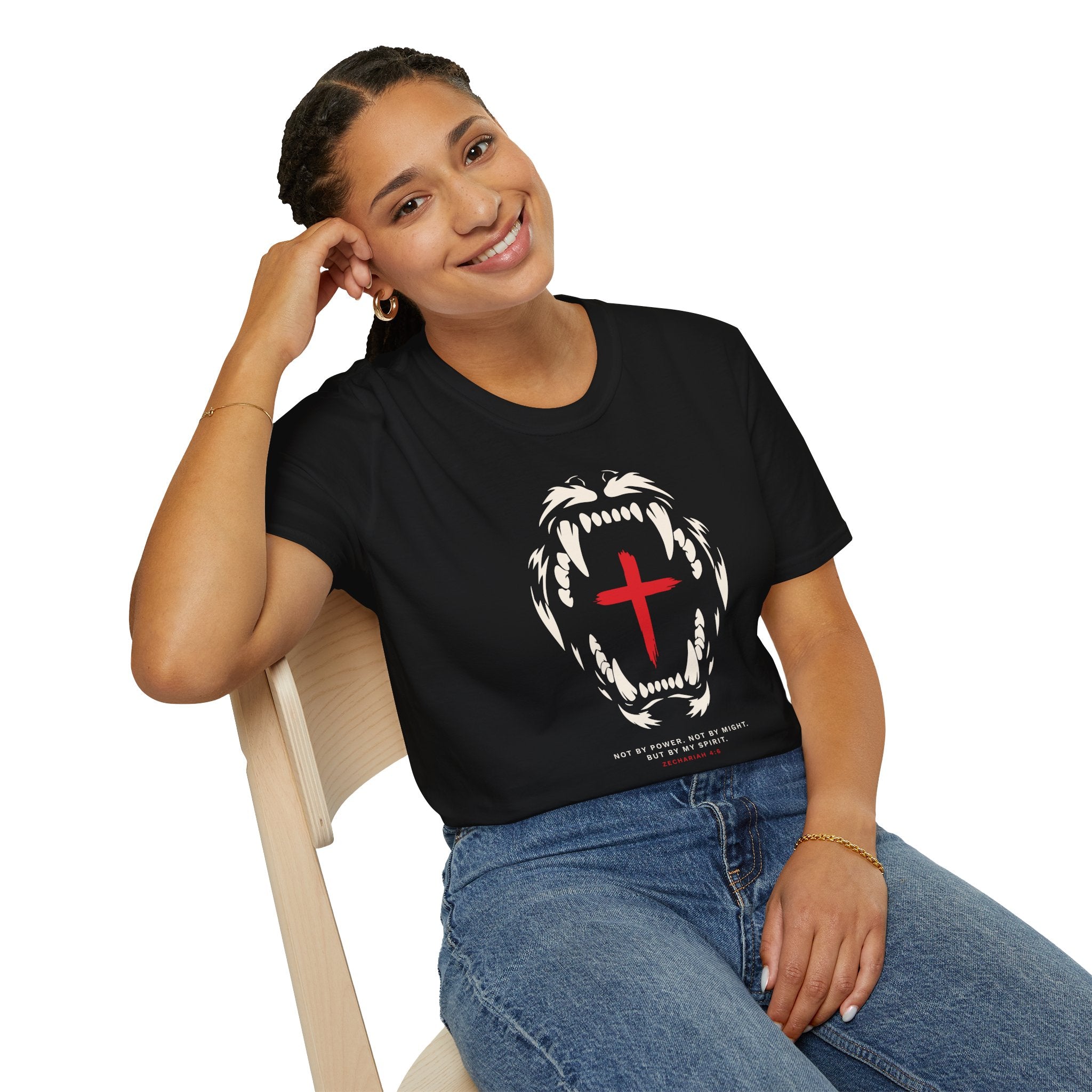 NOT BY POWER LION CROSS T-Shirt
