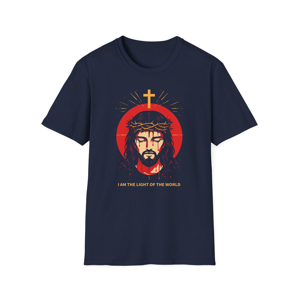 I AM THE LIGHT OF THE WORLD 2 less text T-Shirt