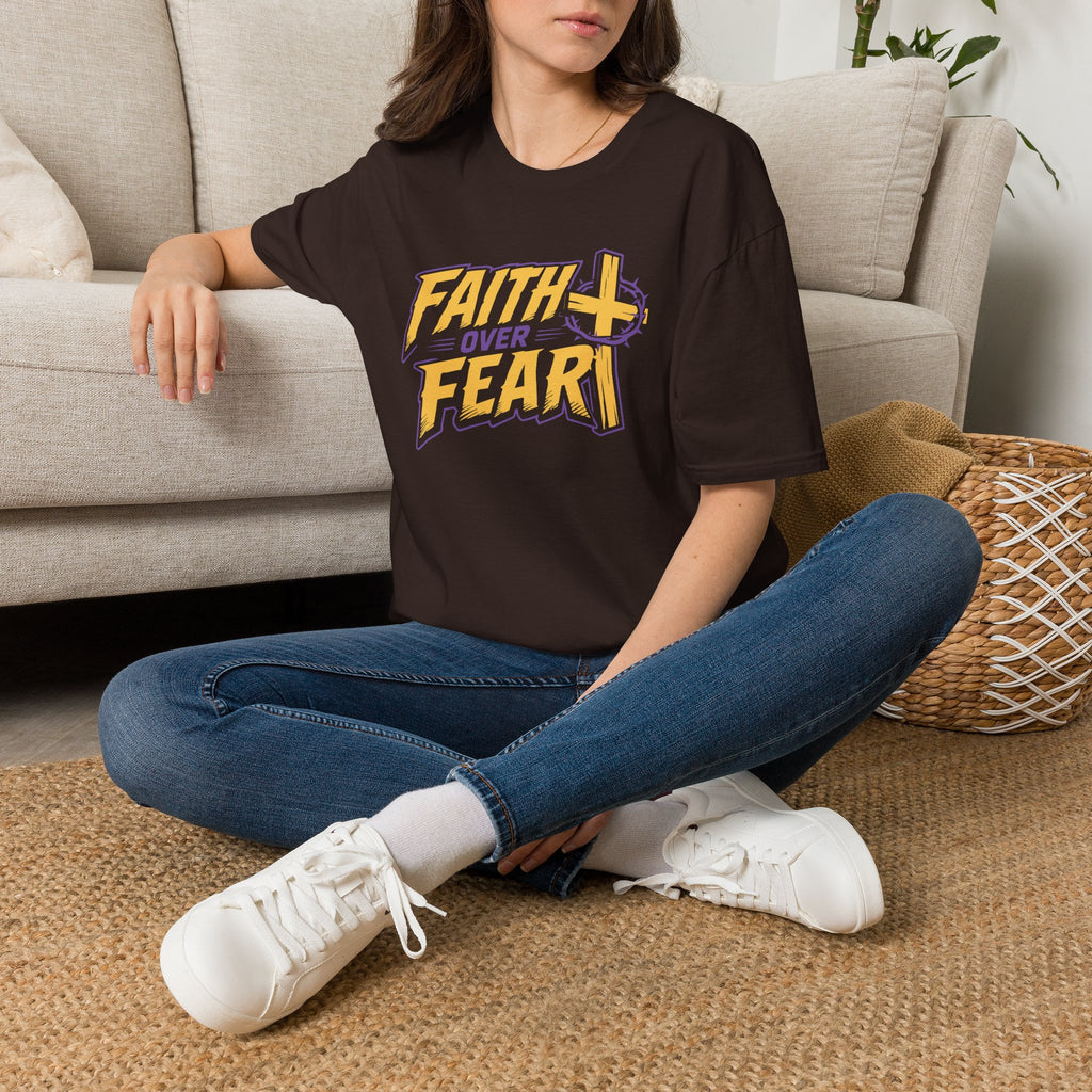 FAITH OVER FEAR YELLOW PURPLE 1 T-Shirt