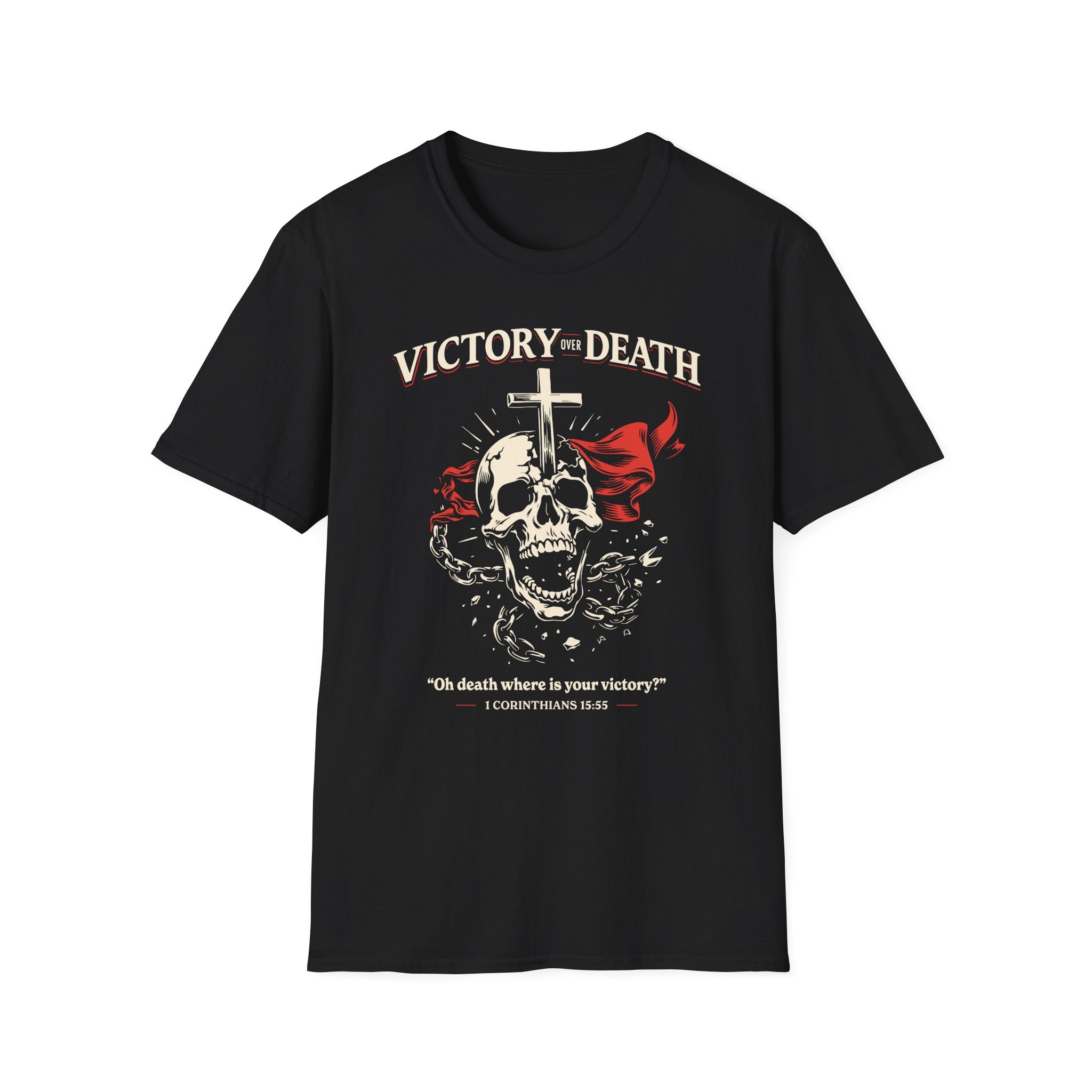 VICTORY OVER DEATH CROSS BROKEN SKULL T-Shirt