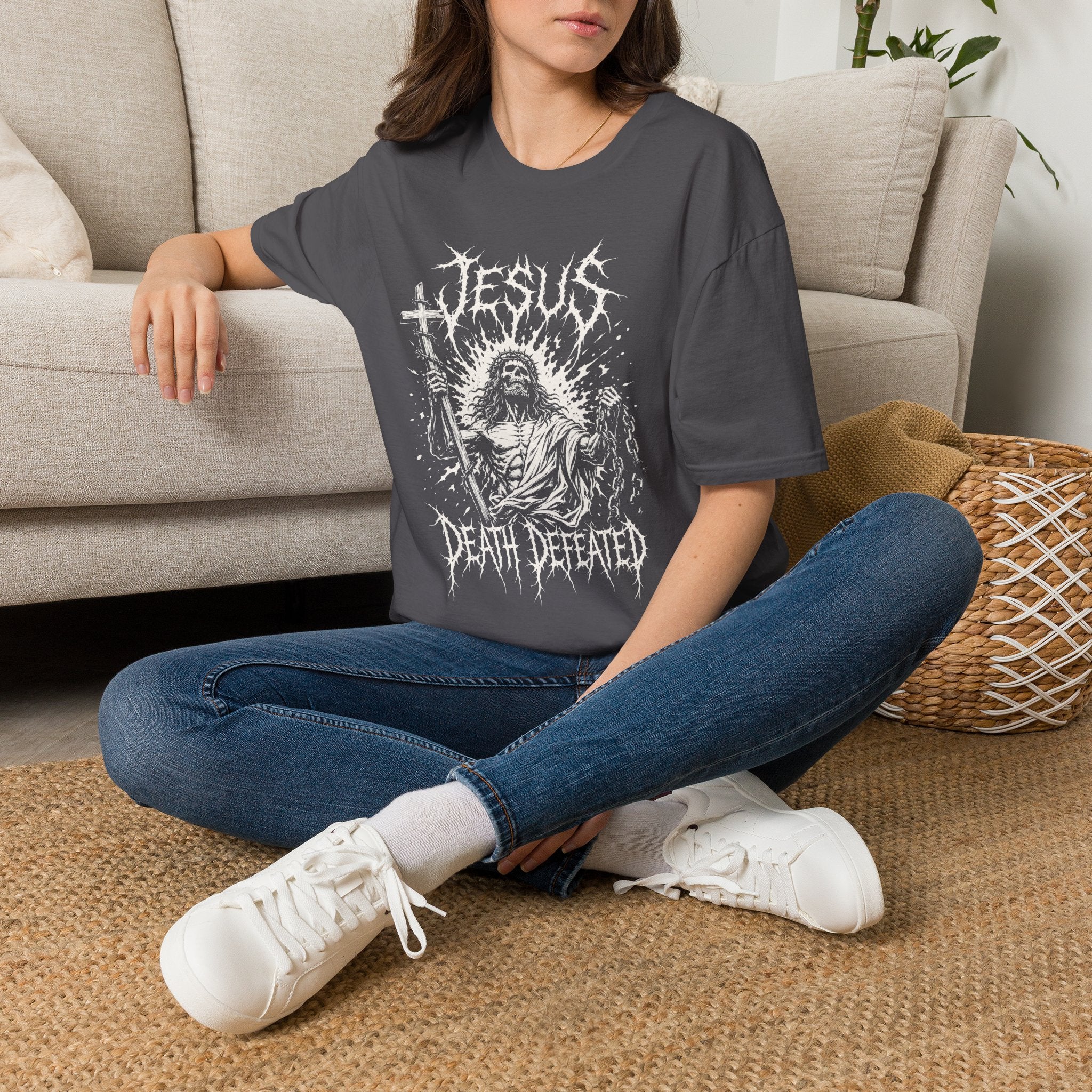 JESUS DEATH DEFEATED METAL T-Shirt