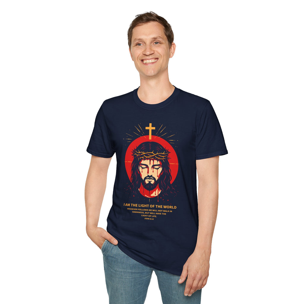 I AM THE LIGHT OF THE WORLD more text T-Shirt
