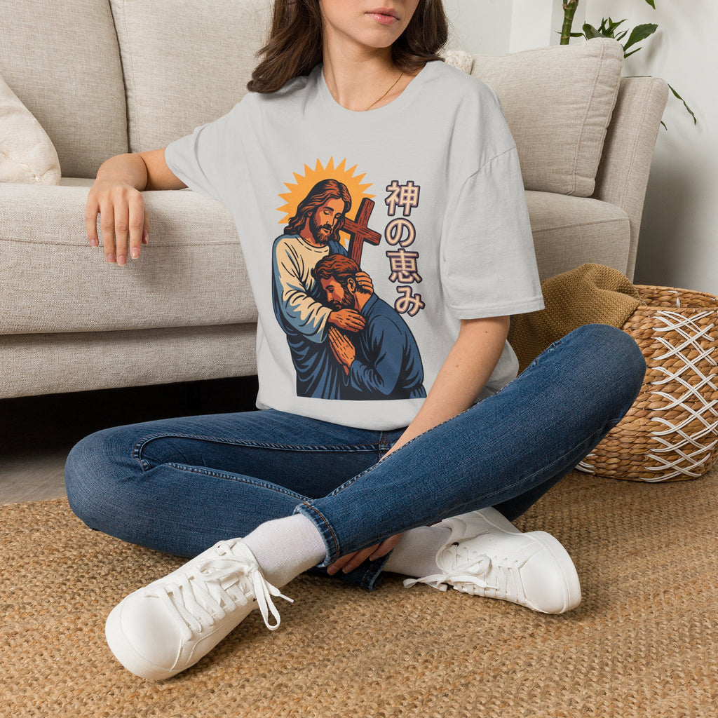 Jesus Manga Hugging Man T-Shirt