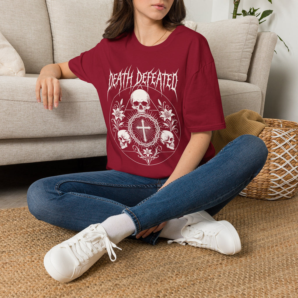 DEATH DEFEATED SKULL CIRCLE METAL T-Shirt