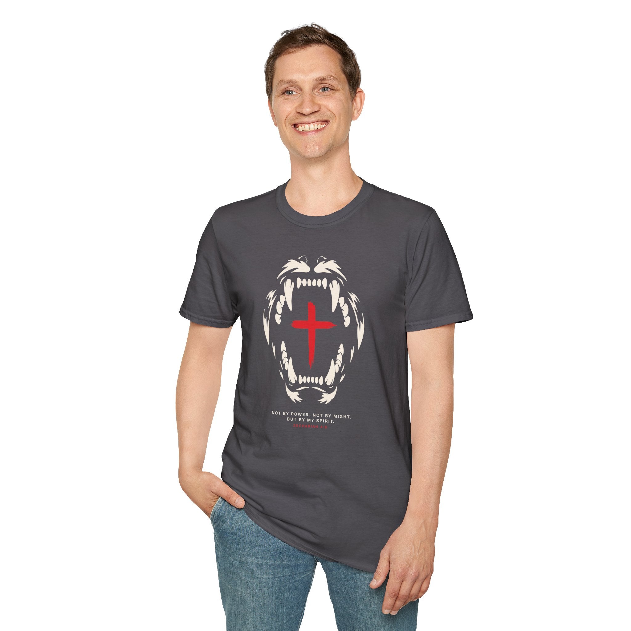 NOT BY POWER LION CROSS T-Shirt