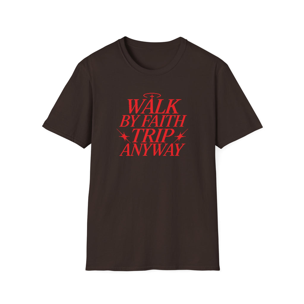WALK BY FAITH TRIP ANYWAY RED PIXEL T-Shirt