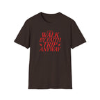 WALK BY FAITH TRIP ANYWAY RED PIXEL T-Shirt