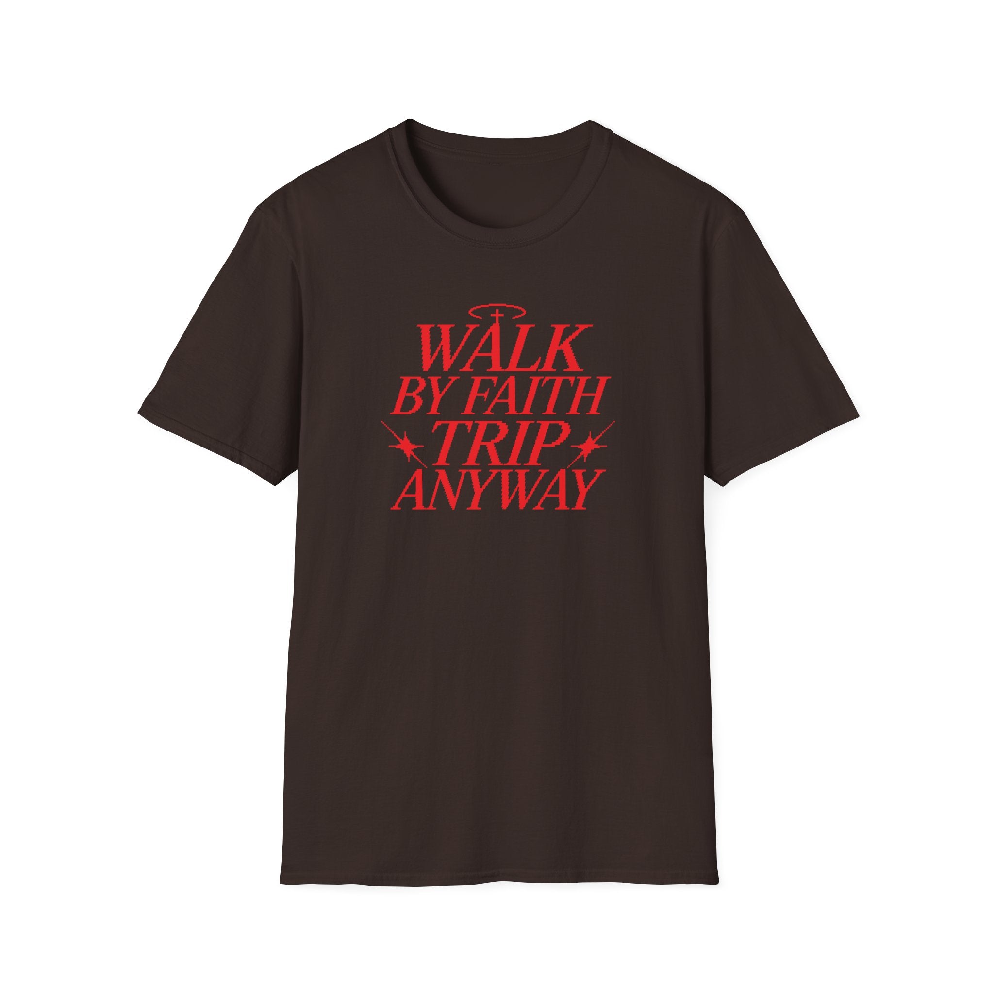 WALK BY FAITH TRIP ANYWAY RED PIXEL T-Shirt
