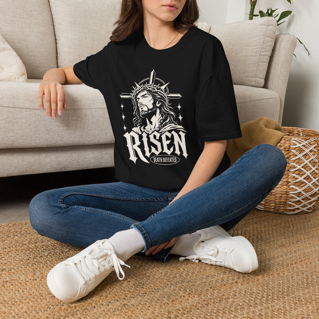 RISEN DEATH DEFEATED JESUS MANGA T-Shirt