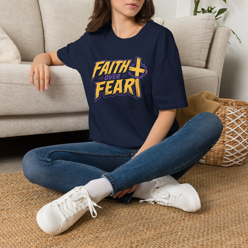 FAITH OVER FEAR YELLOW PURPLE 1 T-Shirt