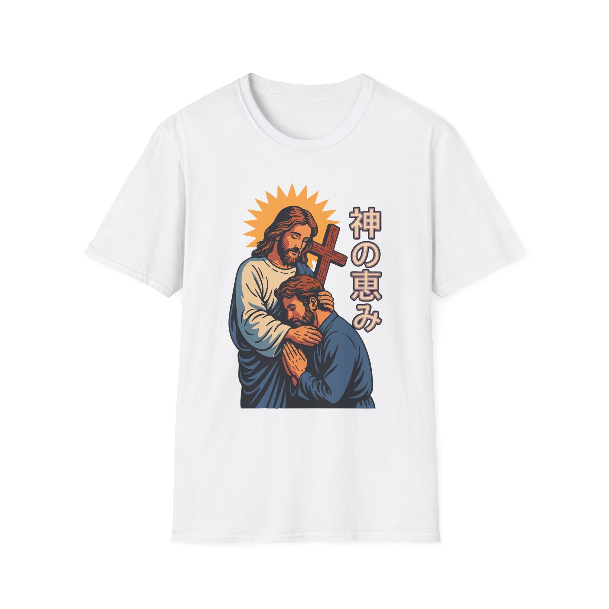 Jesus Manga Hugging Man T-Shirt