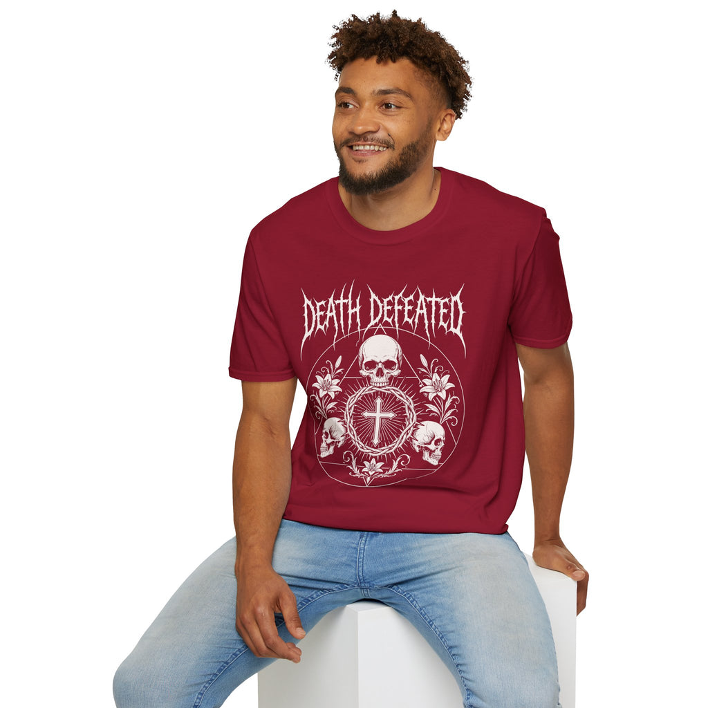 DEATH DEFEATED SKULL CIRCLE METAL T-Shirt