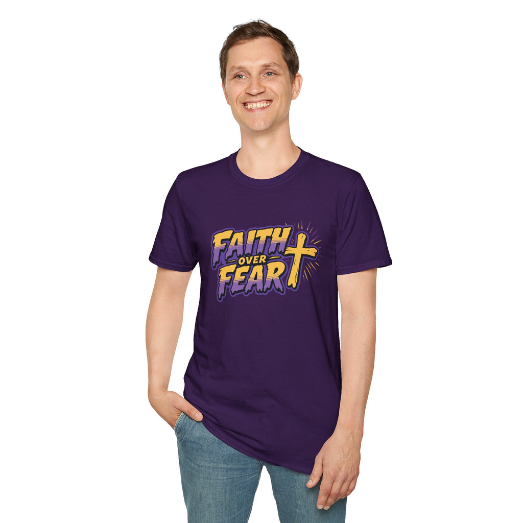 FAITH OVER FEAR YELLOW PURPLE 2 T-Shirt