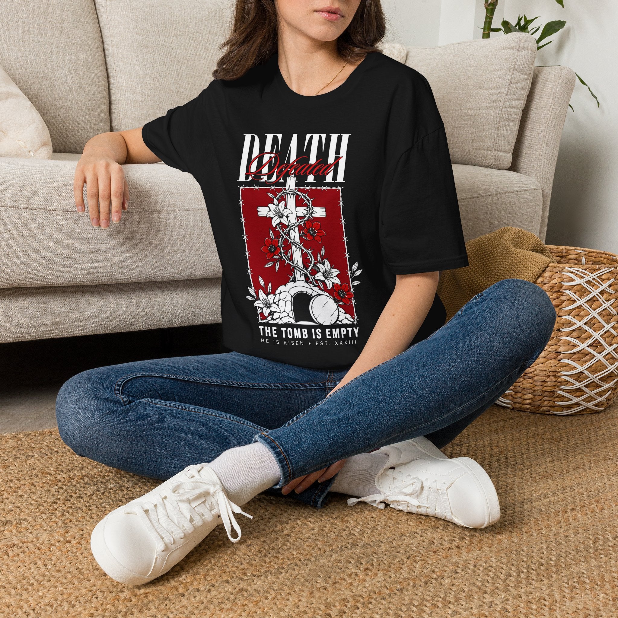 DEATH DEFEATED THE TOMB IS EMPTY T-Shirt