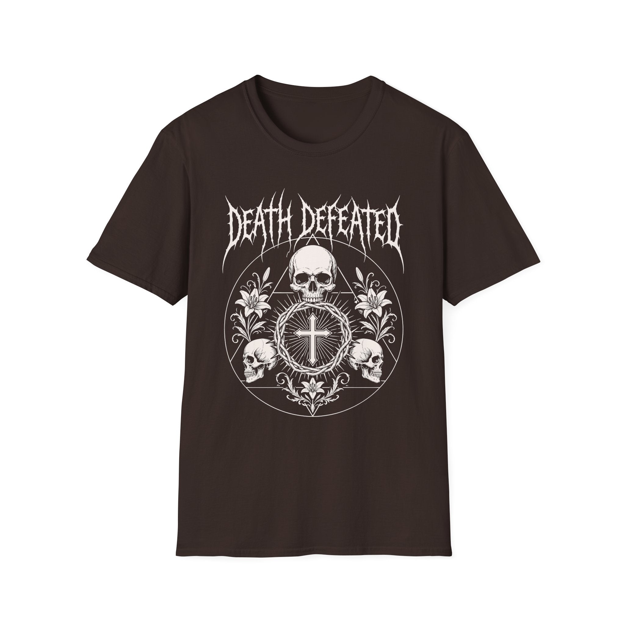 DEATH DEFEATED SKULL CIRCLE METAL T-Shirt