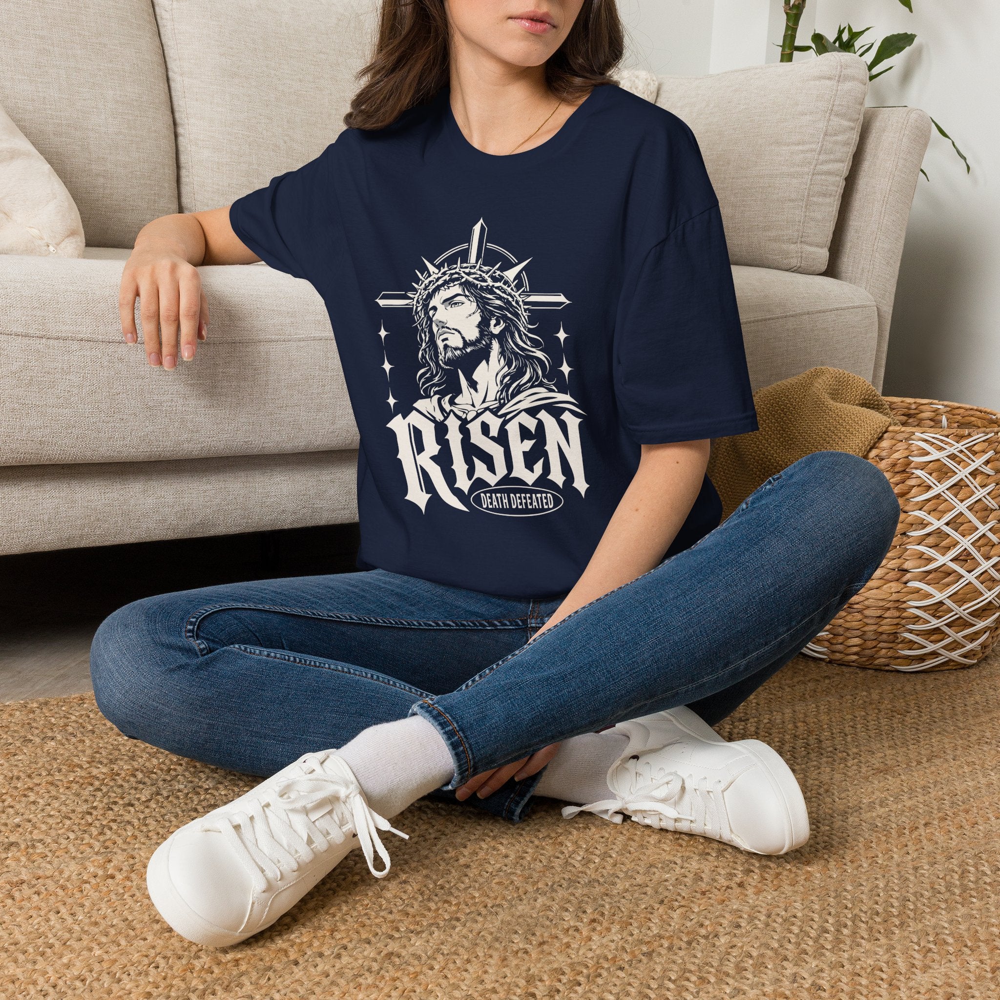 RISEN DEATH DEFEATED JESUS MANGA T-Shirt