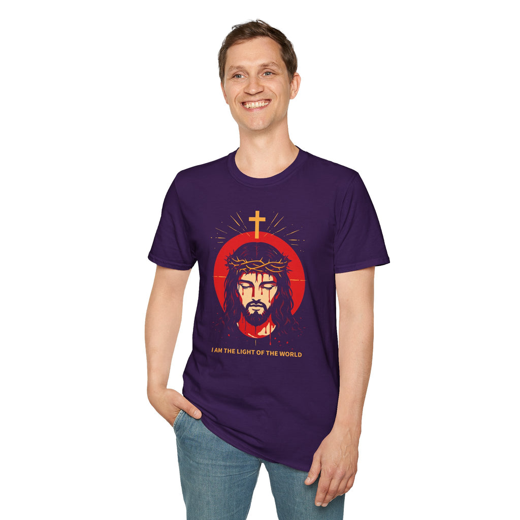 I AM THE LIGHT OF THE WORLD 2 less text T-Shirt
