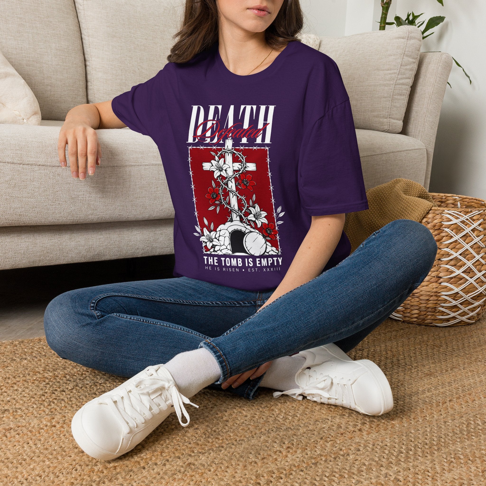 DEATH DEFEATED THE TOMB IS EMPTY T-Shirt