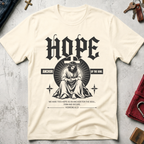 Hope Anchor of the Soul gothic Jesus Christian T-shirt in Natural