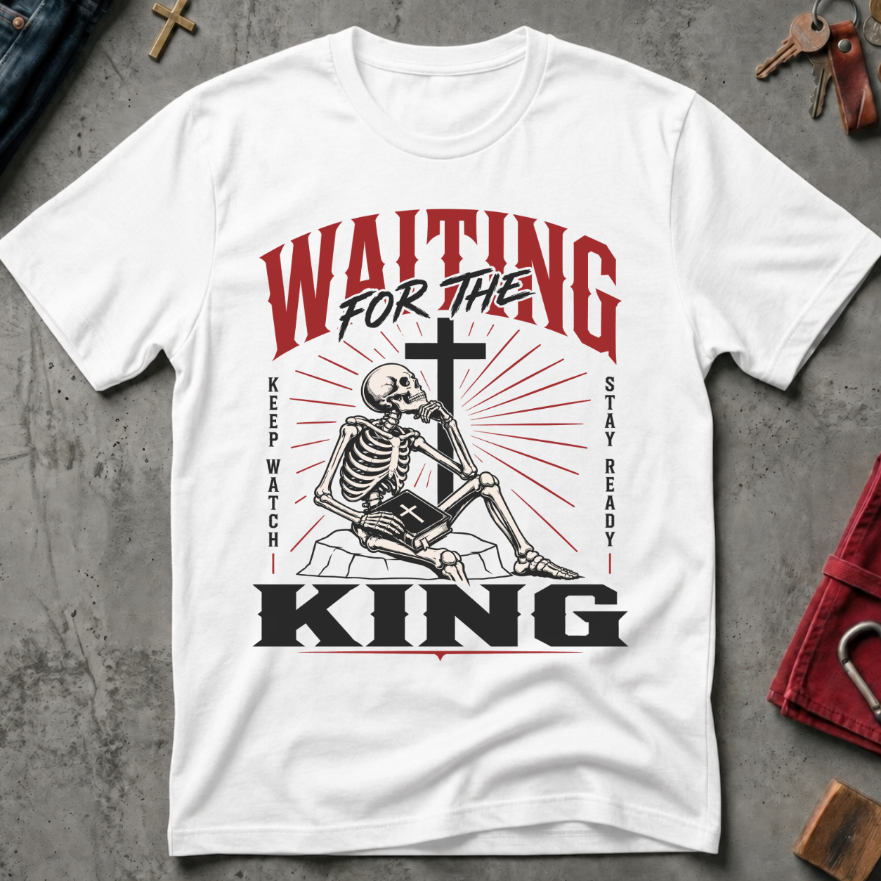 Waiting for the King Christian T-shirt in White