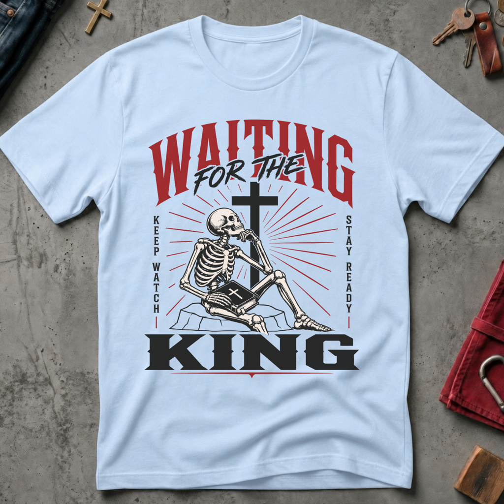 Waiting for the King Christian T-shirt in Light Blue