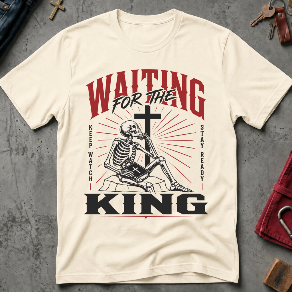 Waiting for the King Christian T-shirt in Natural