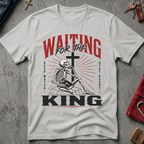 Waiting for the King Christian T-shirt in Ice Grey