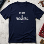 Work in Progress Christian T-shirt in Navy