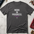 Work in Progress Christian T-shirt in Charcoal