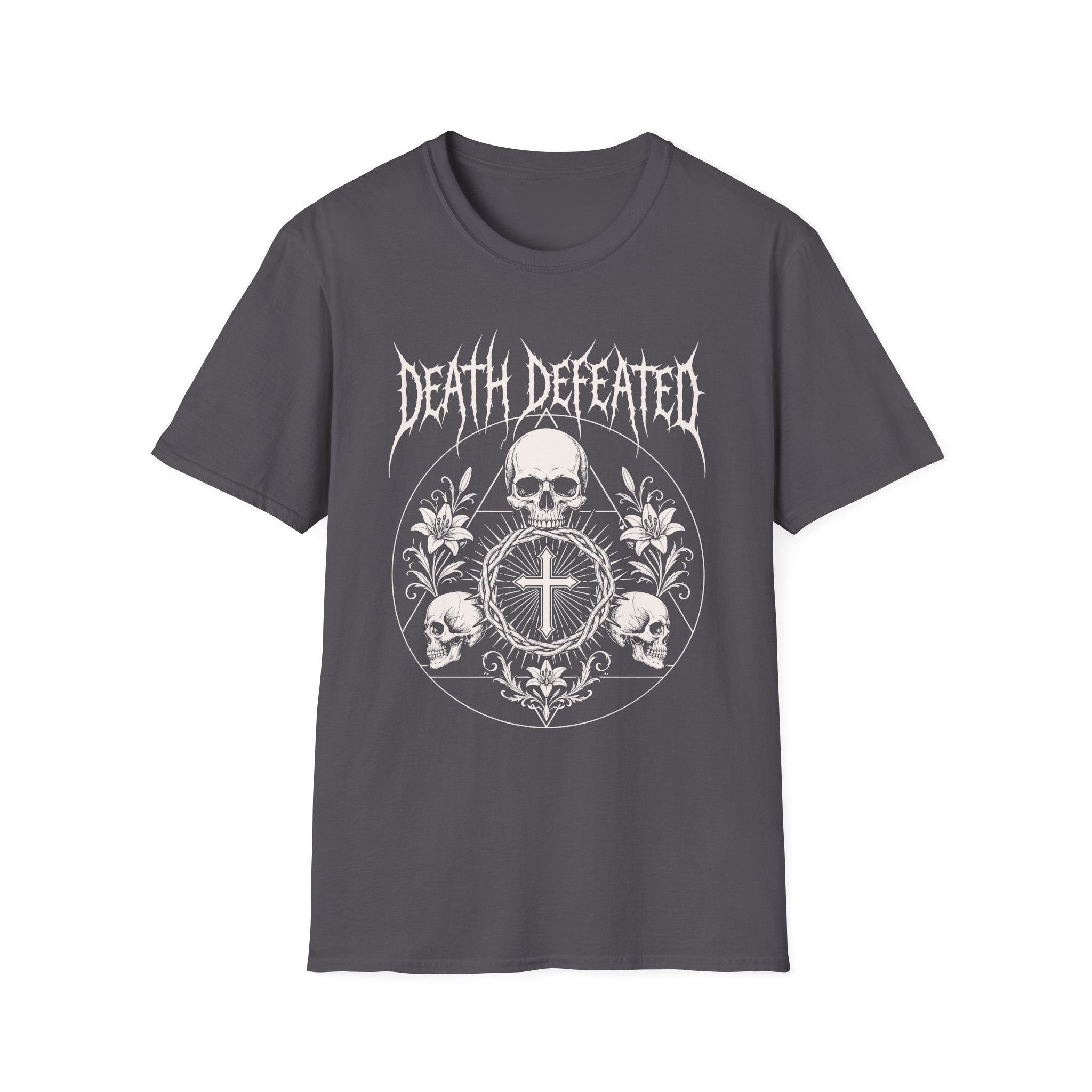 DEATH DEFEATED SKULL CIRCLE METAL T-Shirt