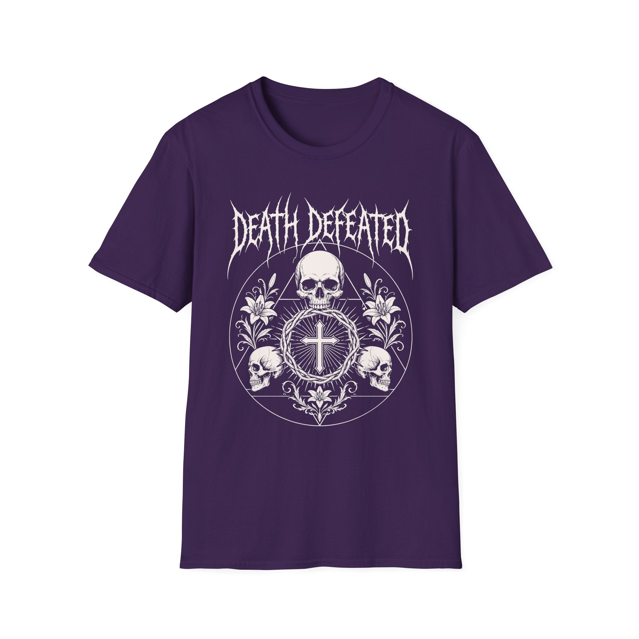 DEATH DEFEATED SKULL CIRCLE METAL T-Shirt