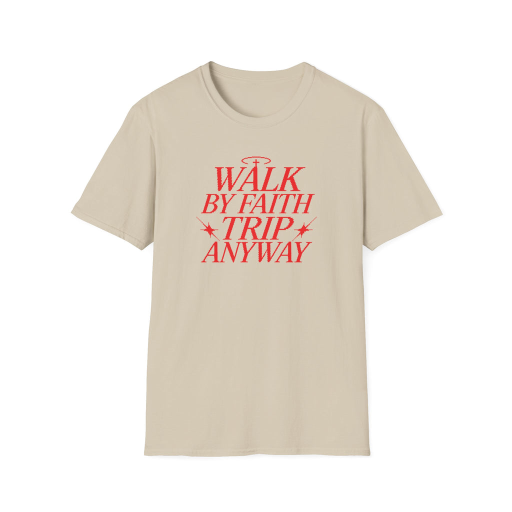 WALK BY FAITH TRIP ANYWAY RED PIXEL T-Shirt