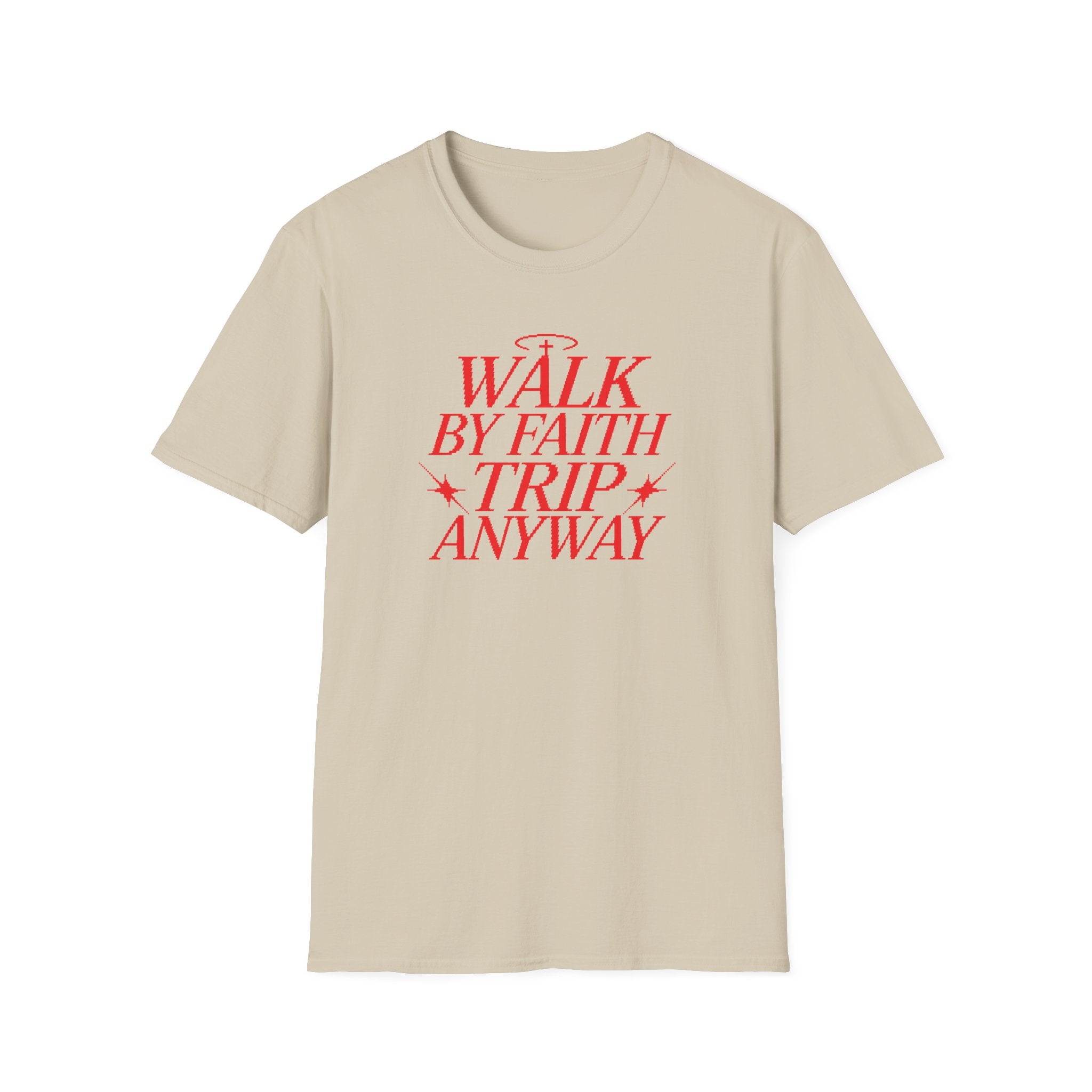 WALK BY FAITH TRIP ANYWAY RED PIXEL T-Shirt