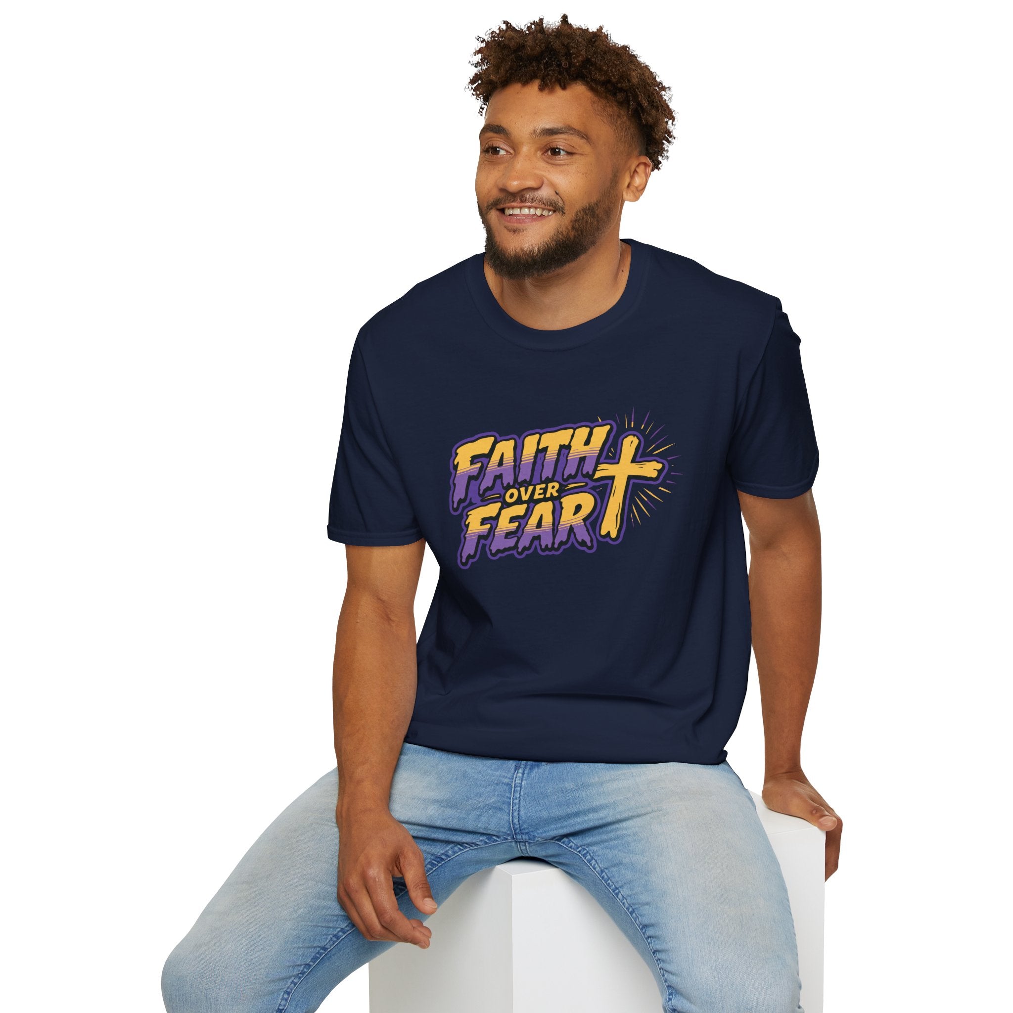 FAITH OVER FEAR YELLOW PURPLE 2 T-Shirt