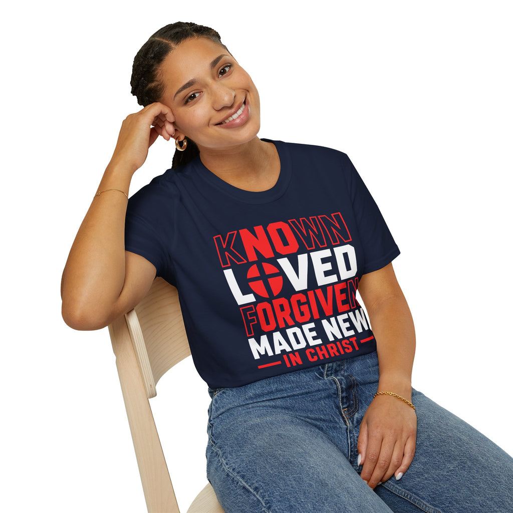 KNOWN LOVED FORGIVEN MADE NEW IN CHRIST T-Shirt