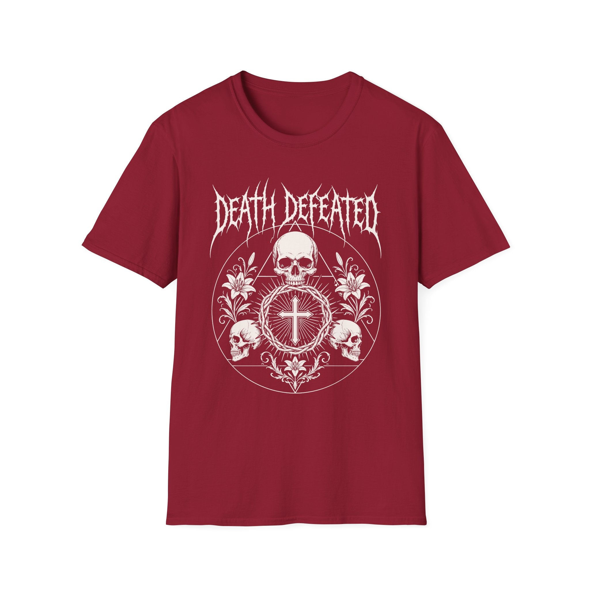 DEATH DEFEATED SKULL CIRCLE METAL T-Shirt