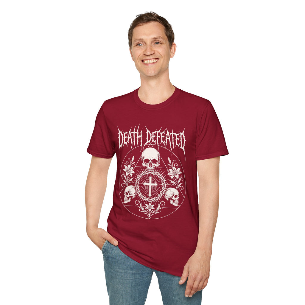 DEATH DEFEATED SKULL CIRCLE METAL T-Shirt