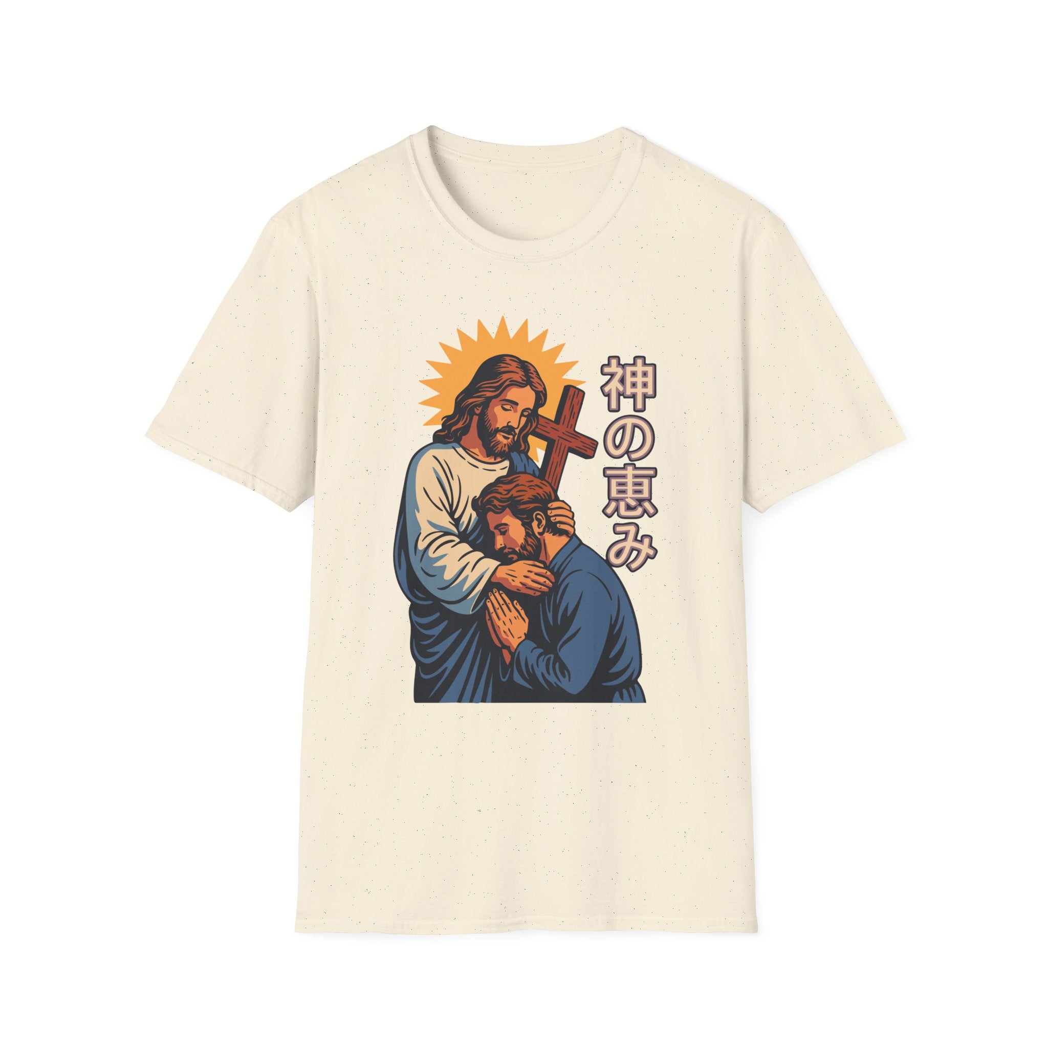 Jesus Manga Hugging Man T-Shirt