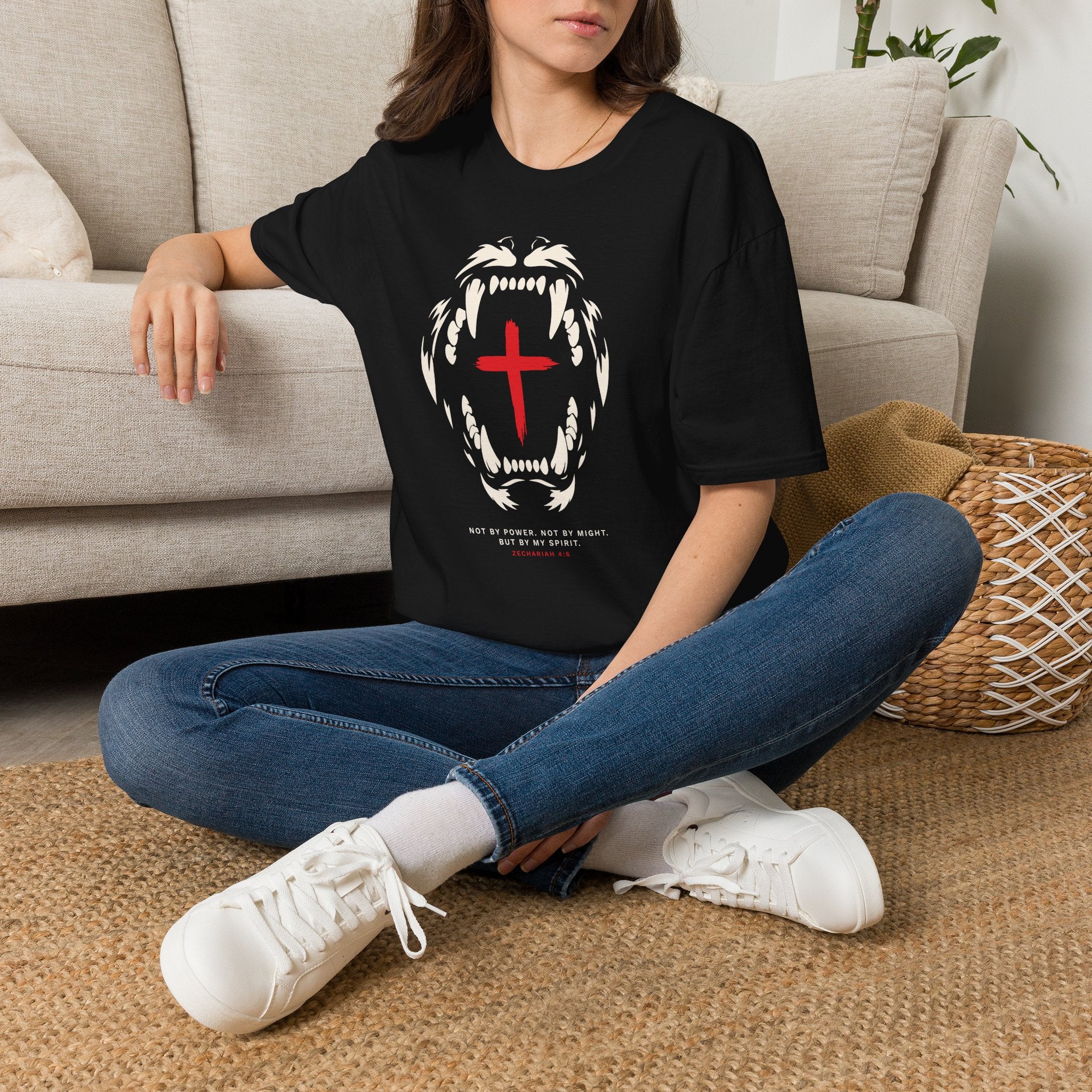 NOT BY POWER LION CROSS T-Shirt