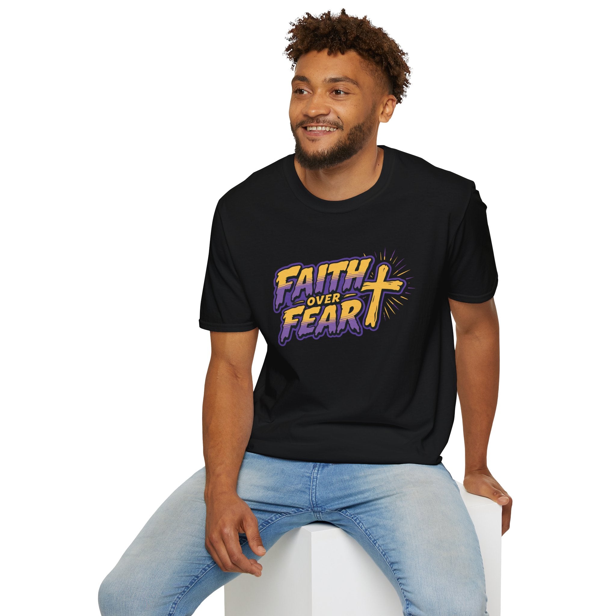 FAITH OVER FEAR YELLOW PURPLE 2 T-Shirt