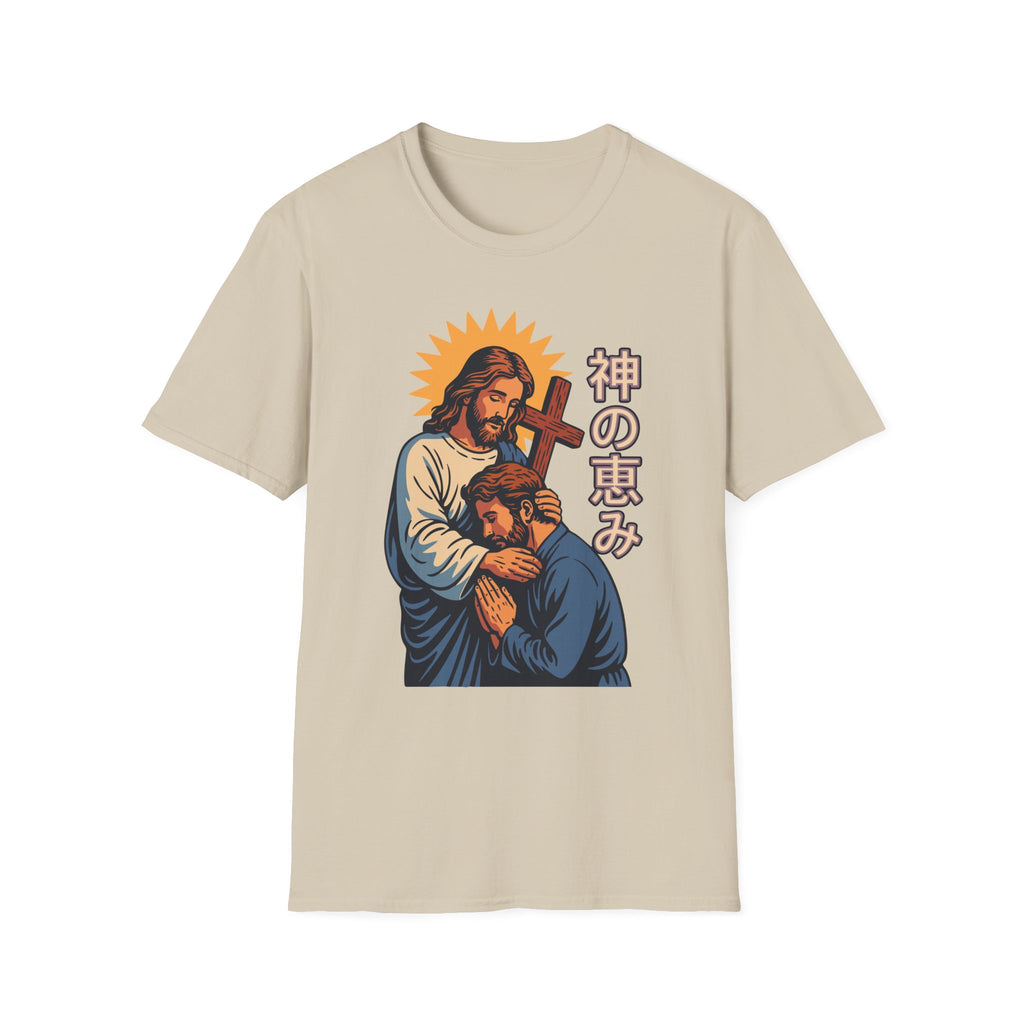 Jesus Manga Hugging Man T-Shirt