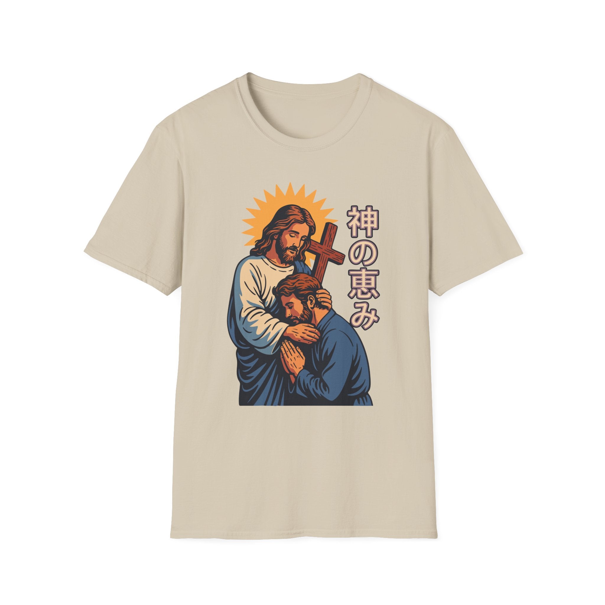Jesus Manga Hugging Man T-Shirt
