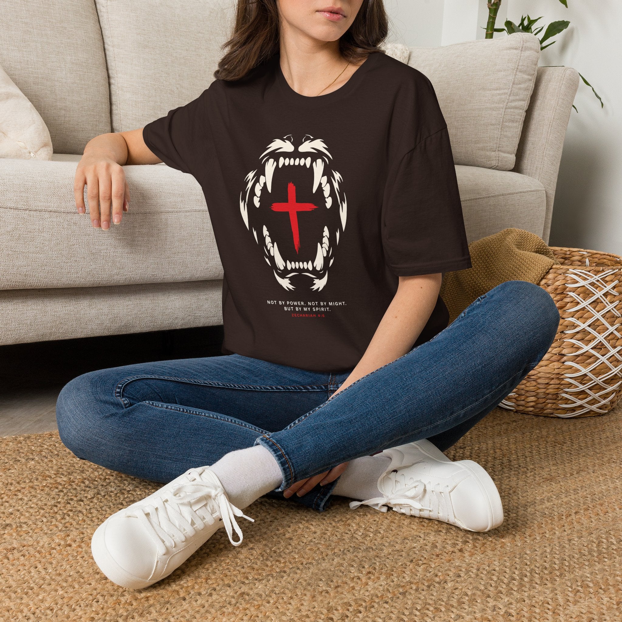 NOT BY POWER LION CROSS T-Shirt