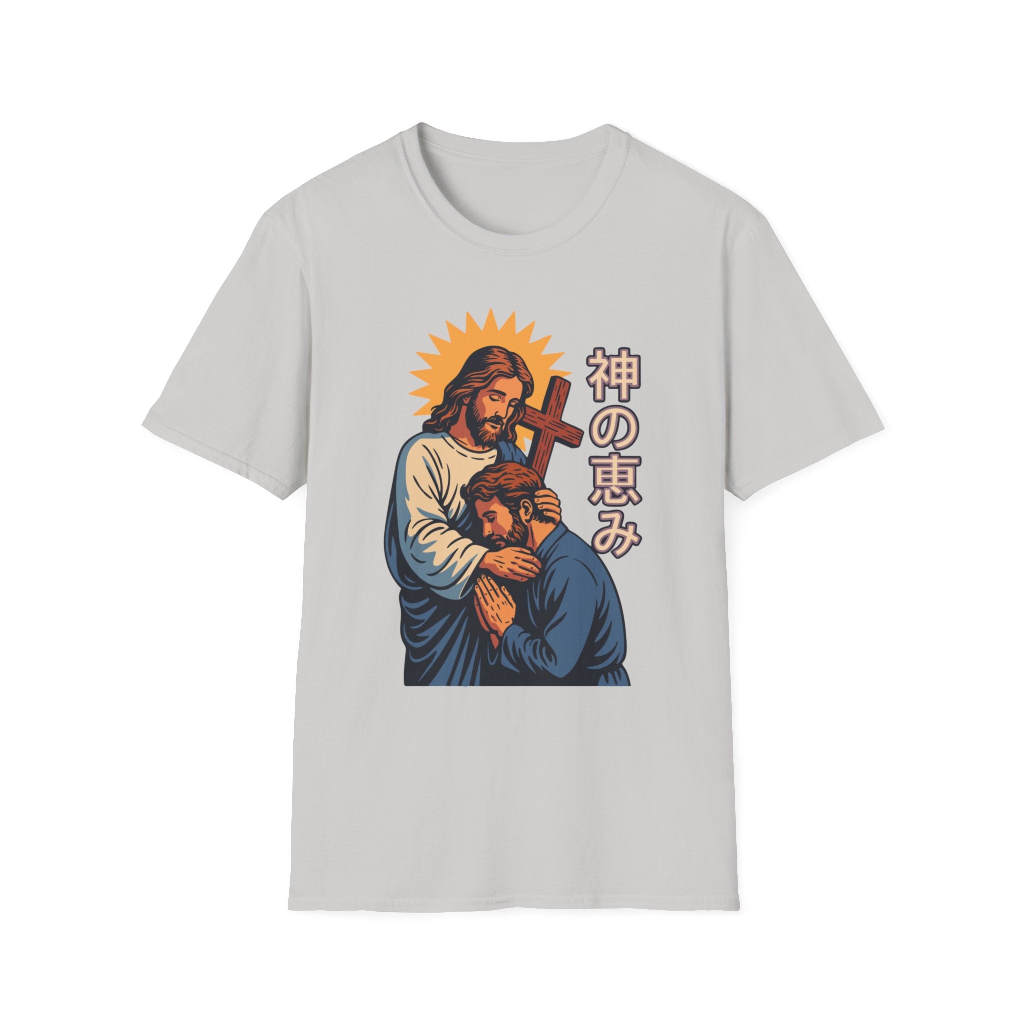 Jesus Manga Hugging Man T-Shirt