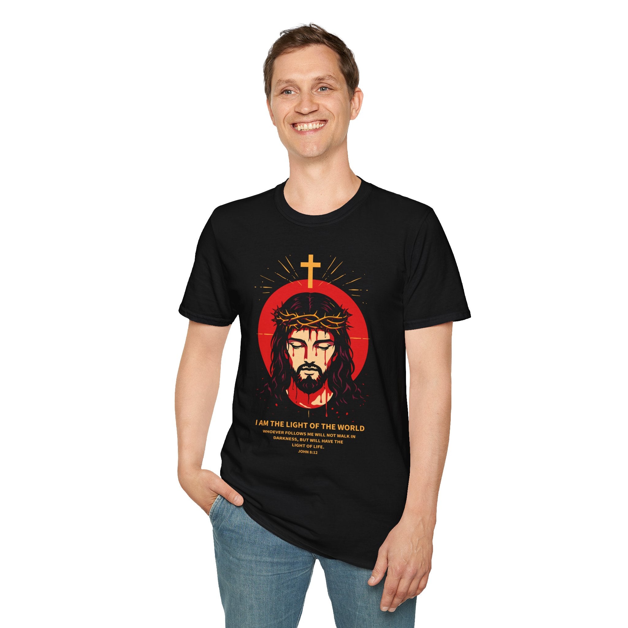 I AM THE LIGHT OF THE WORLD more text T-Shirt