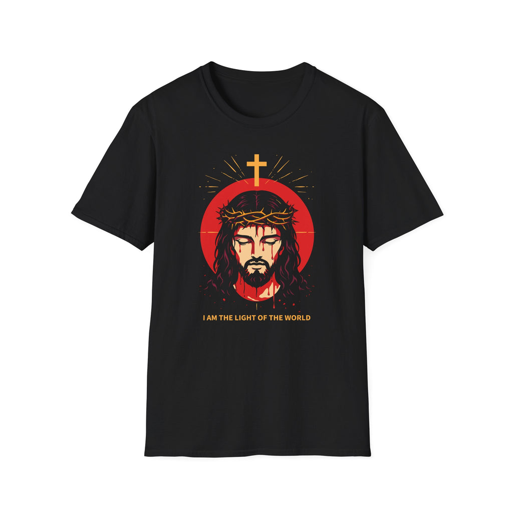 I AM THE LIGHT OF THE WORLD 2 less text T-Shirt