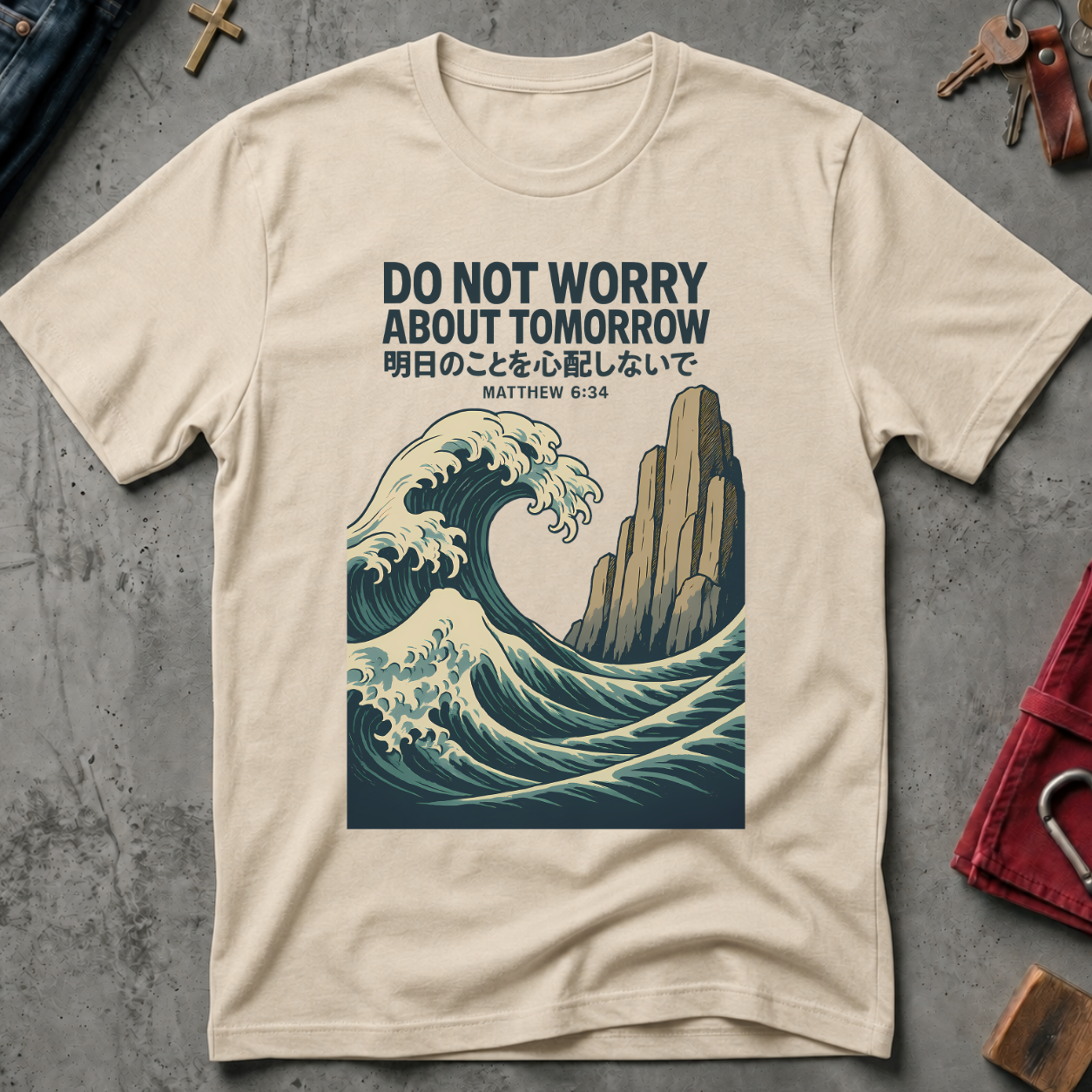 CHRISTIAN DONT WORRY ABOUT TOMORROW 1 - Mockup - Sand