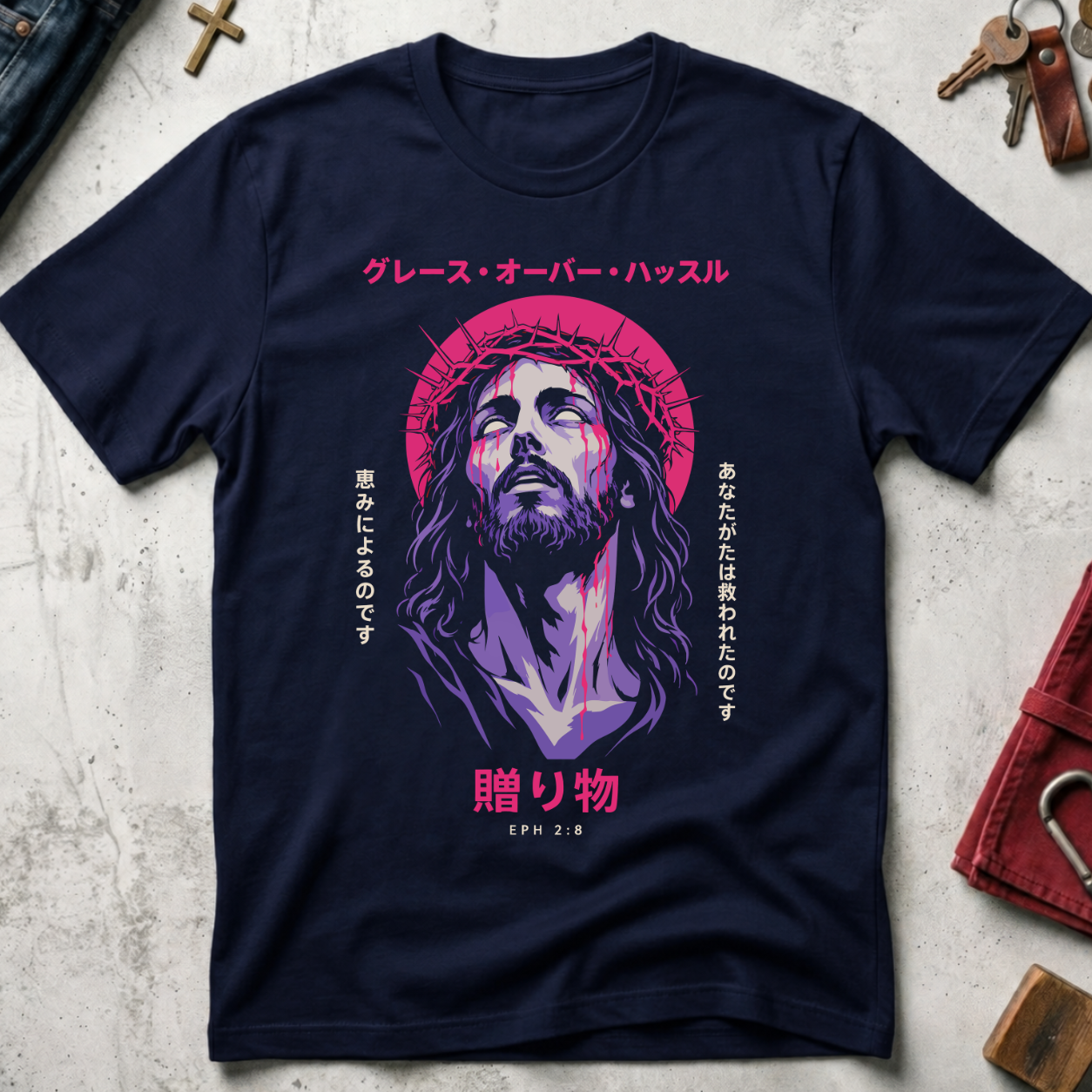 Grace Over Hustle - Navy