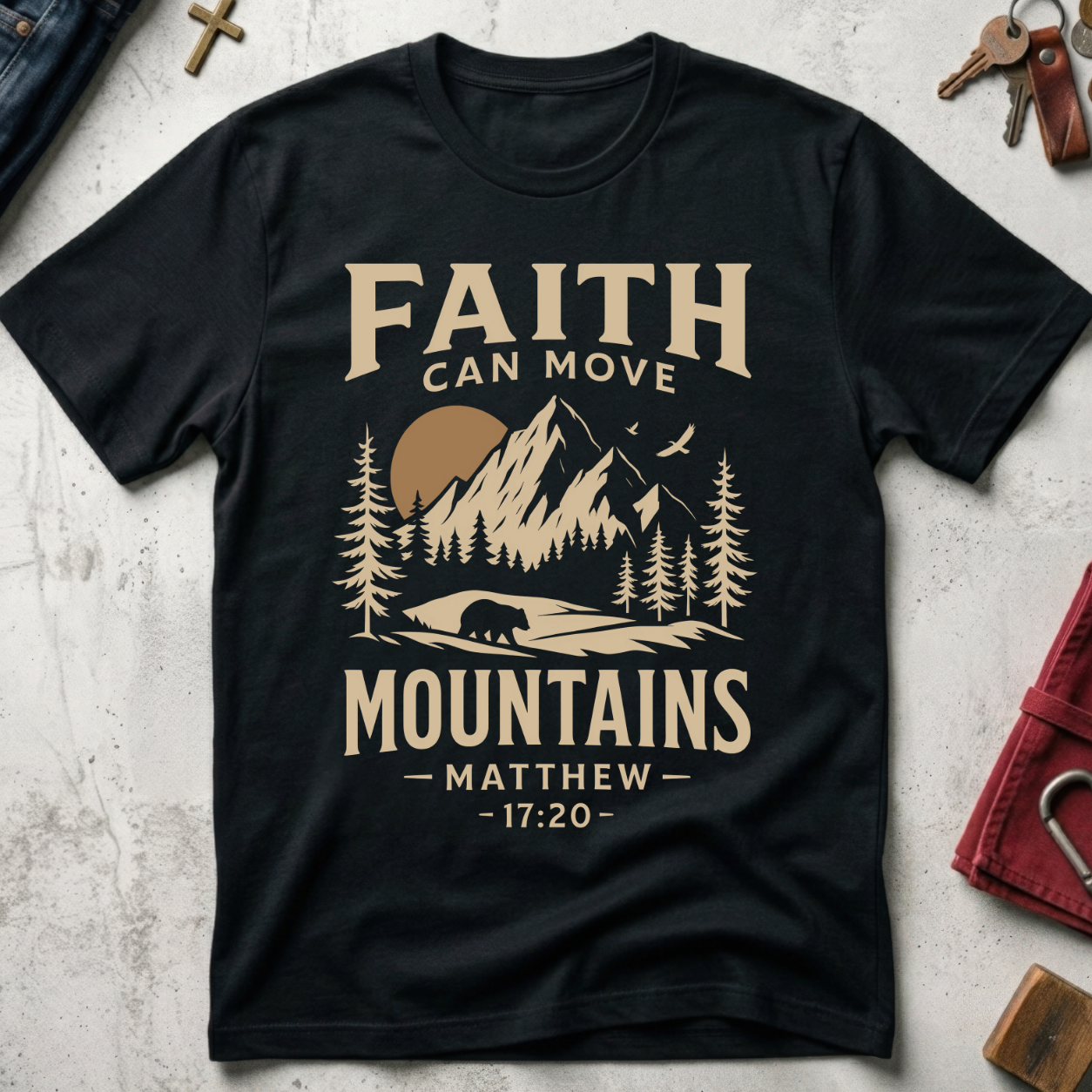 Faith Can Move Mountains - Black