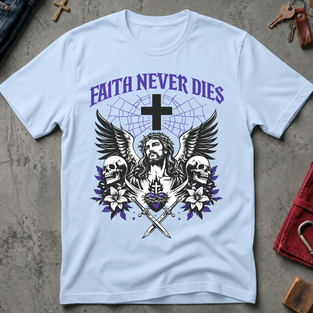 Faith Never Dies - Light Blue